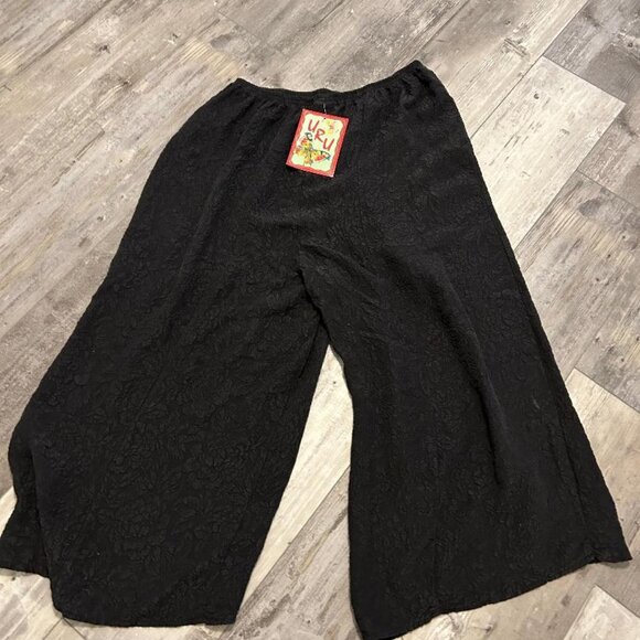 URU 100% Silk Pants Black - One Size Up to 40 Hips - Picture 1 of 2